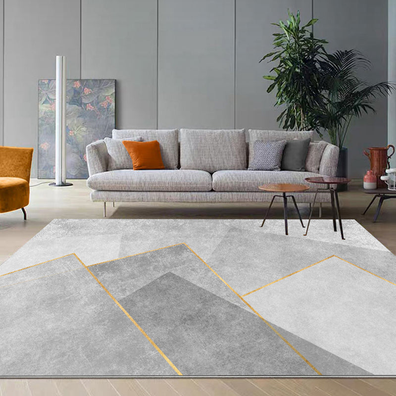 Multicolored Modern Rug Polyster Geometric Printed Area Carpet Non-Slip Backing Washable Indoor Rug for Bedroom Light Gray-White Clearhalo 'Area Rug' 'Modern' 'Rugs' Rug' 2285675