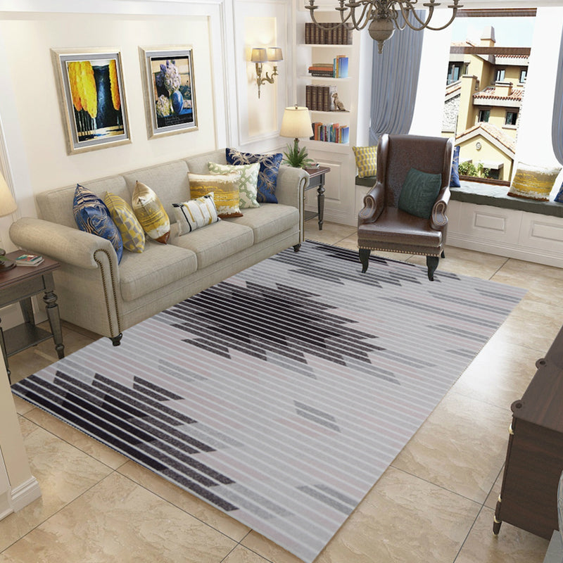 Relaxing Decoration Rug Multi Colored Geometric Printed Carpet Polyster Anti-Slip Pet Friendly Rug Smoke Gray Clearhalo 'Area Rug' 'Modern' 'Rugs' Rug' 2285688