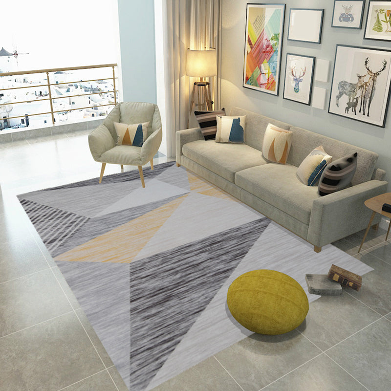 Relaxing Decoration Rug Multi Colored Geometric Printed Carpet Polyster Anti-Slip Pet Friendly Rug Grey Clearhalo 'Area Rug' 'Modern' 'Rugs' Rug' 2285693