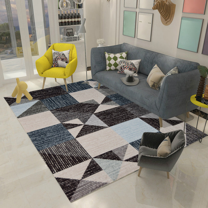 Simple Bedroom Rug Multi Color Geometric Print Area Rug Polyster Non-Slip Backing Pet Friendly Carpet Clearhalo 'Area Rug' 'Modern' 'Rugs' Rug' 2285705