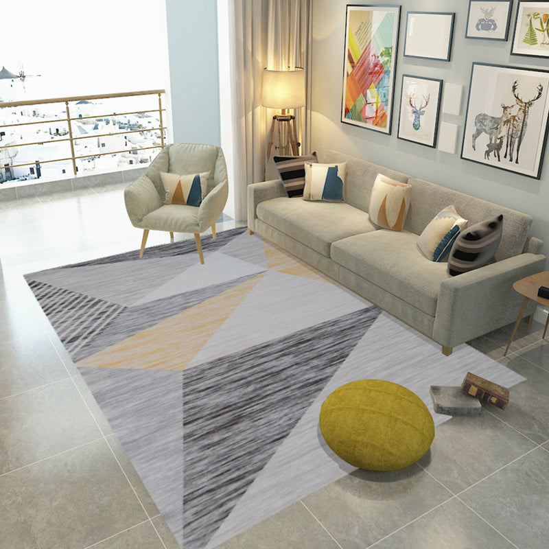 Simple Bedroom Rug Multi Color Geometric Print Area Rug Polyster Non-Slip Backing Pet Friendly Carpet Brown Clearhalo 'Area Rug' 'Modern' 'Rugs' Rug' 2285710