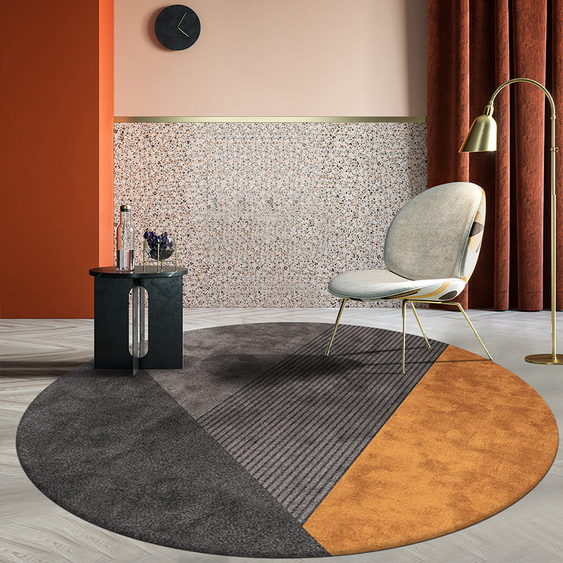 Multi-Color Parlor Rug Trendy Geometric Print Carpet Polyster Pet Friendly Machine Washable Indoor Rug Gray-Orange Clearhalo 'Area Rug' 'Modern' 'Rugs' Rug' 2285761