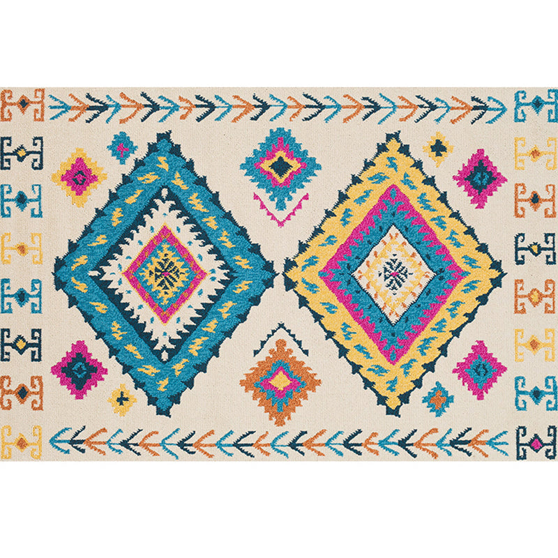 Multi-Color Retro Rug Polyster Geometric Indoor Rug Anti-Slip Backing Pet Friendly Easy Care Carpet for Room Beige Clearhalo 'Area Rug' 'Rugs' 'Vintage' Rug' 2285781