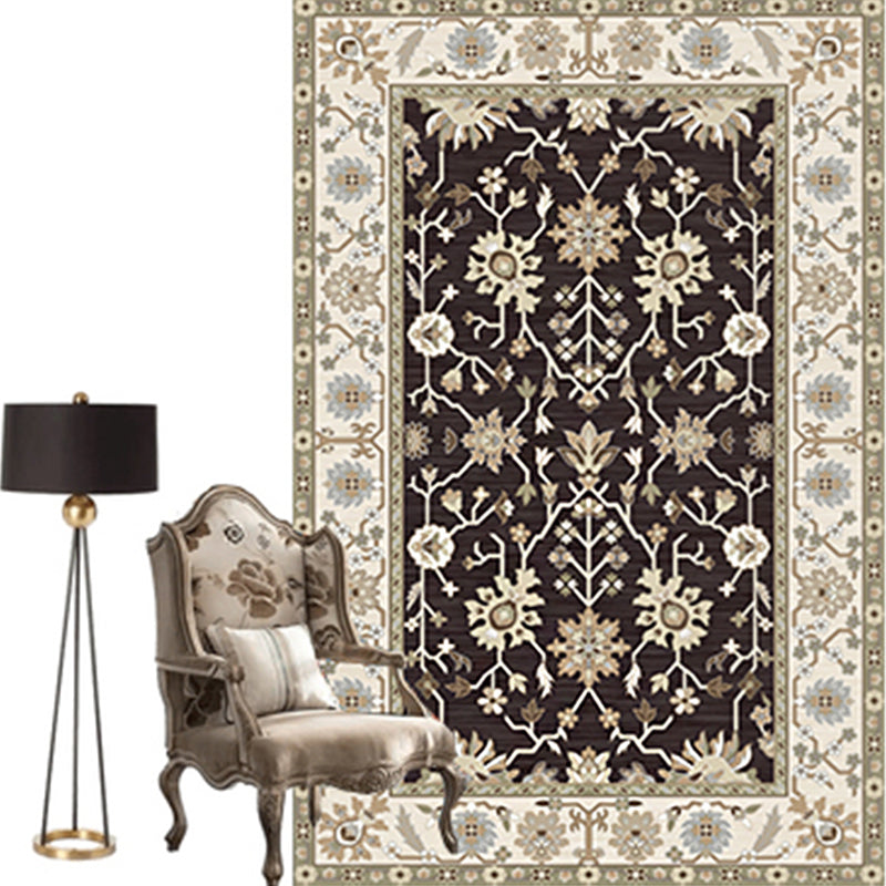 Moroccan Parlor Rug Multi Colored Geometric Patterned Area Carpet Polypropylene Anti-Slip Easy Care Rug Black Clearhalo 'Area Rug' 'Moroccan' 'Rugs' 'Vintage' Rug' 2285790