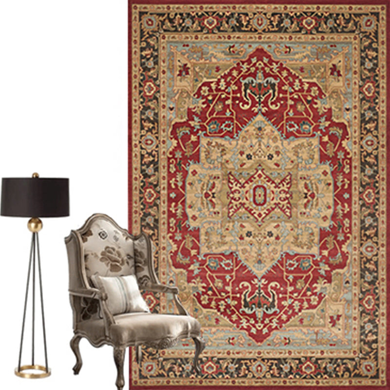 Moroccan Parlor Rug Multi Colored Geometric Patterned Area Carpet Polypropylene Anti-Slip Easy Care Rug Tan Clearhalo 'Area Rug' 'Moroccan' 'Rugs' 'Vintage' Rug' 2285794