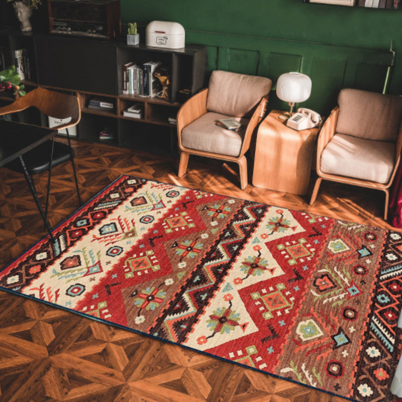 Vintage Geo Print Rug Multicolored Persian Indoor Rug Synthetics Anti-Slip Backing Easy Care Carpet for Room Brown Clearhalo 'Area Rug' 'Moroccan' 'Rugs' Rug' 2285807