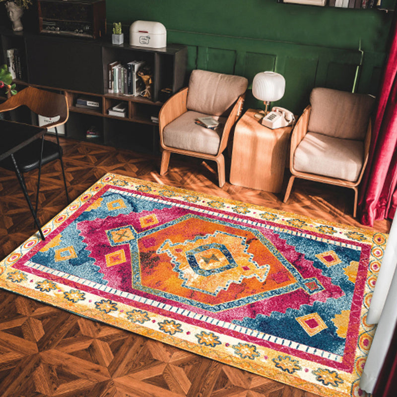 Vintage Geo Print Rug Multicolored Persian Indoor Rug Synthetics Anti-Slip Backing Easy Care Carpet for Room Yellow Clearhalo 'Area Rug' 'Moroccan' 'Rugs' Rug' 2285815