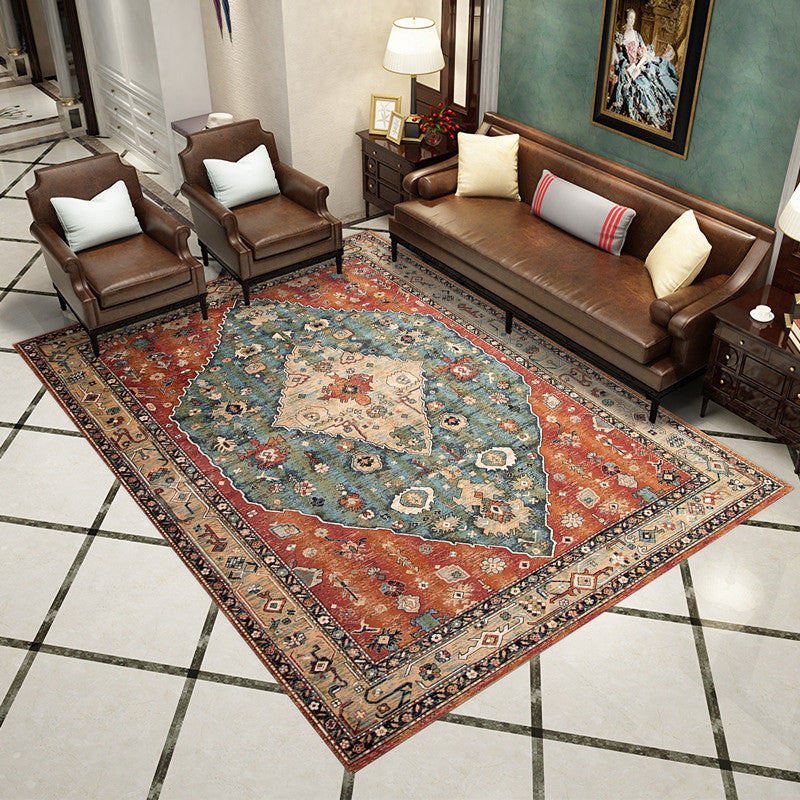 Western Living Room Rug Multicolored Geo Printed Area Carpet Synthetics Non-Slip Backing Pet Friendly Rug Clearhalo 'Area Rug' 'Moroccan' 'Rugs' Rug' 2285821
