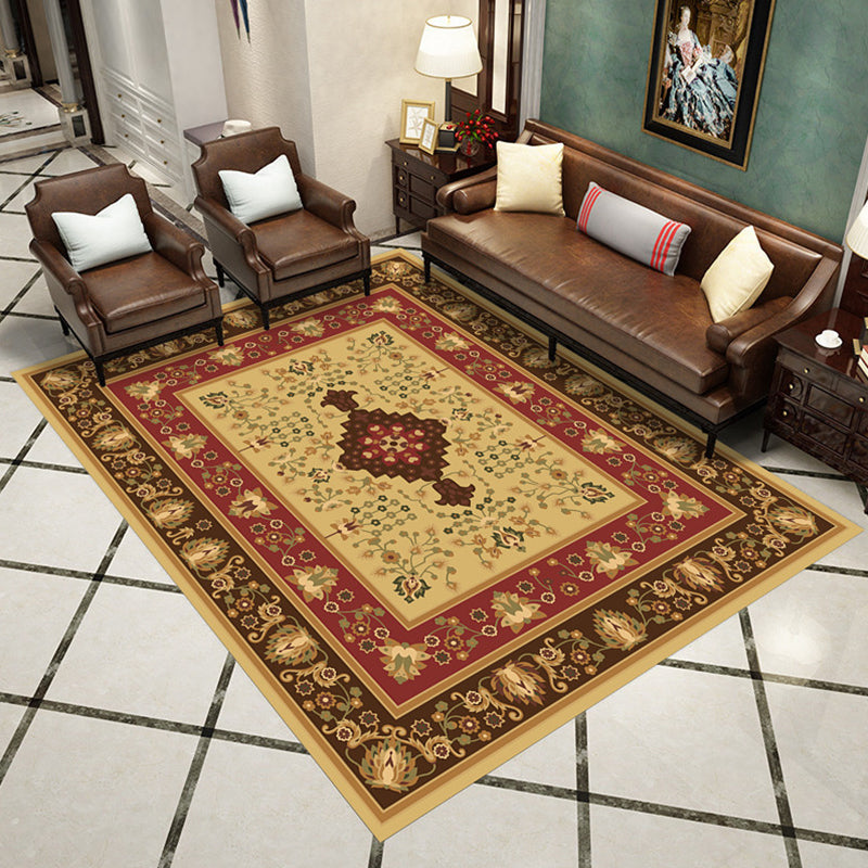 Western Living Room Rug Multicolored Geo Printed Area Carpet Synthetics Non-Slip Backing Pet Friendly Rug Yellow-Red Clearhalo 'Area Rug' 'Moroccan' 'Rugs' Rug' 2285822
