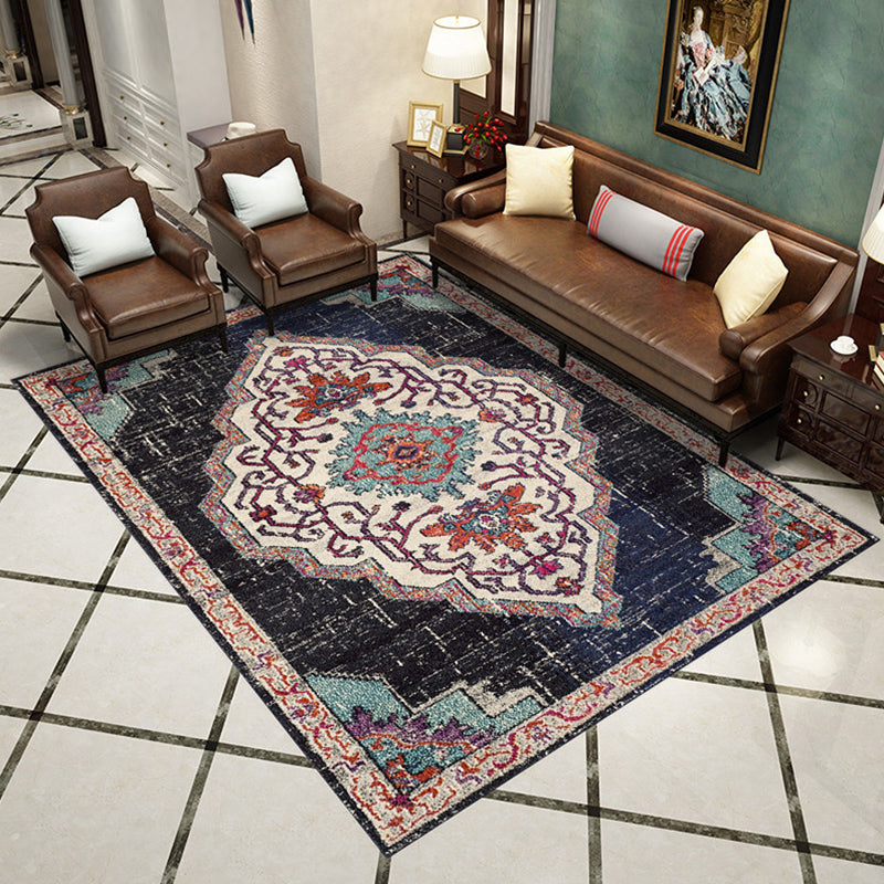 Western Living Room Rug Multicolored Geo Printed Area Carpet Synthetics Non-Slip Backing Pet Friendly Rug Black Clearhalo 'Area Rug' 'Moroccan' 'Rugs' Rug' 2285824