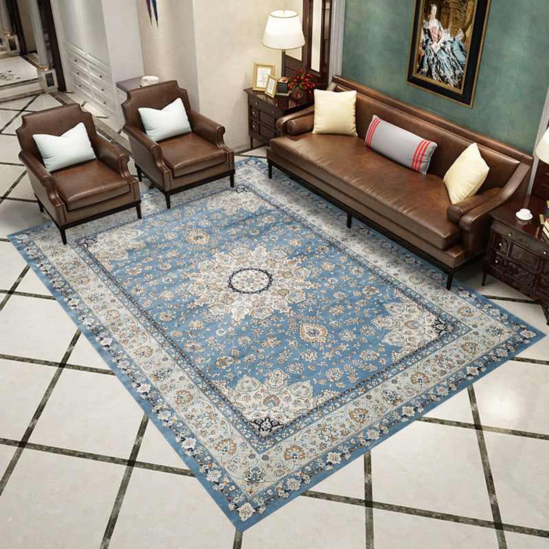 Western Living Room Rug Multicolored Geo Printed Area Carpet Synthetics Non-Slip Backing Pet Friendly Rug Blue Clearhalo 'Area Rug' 'Moroccan' 'Rugs' Rug' 2285832