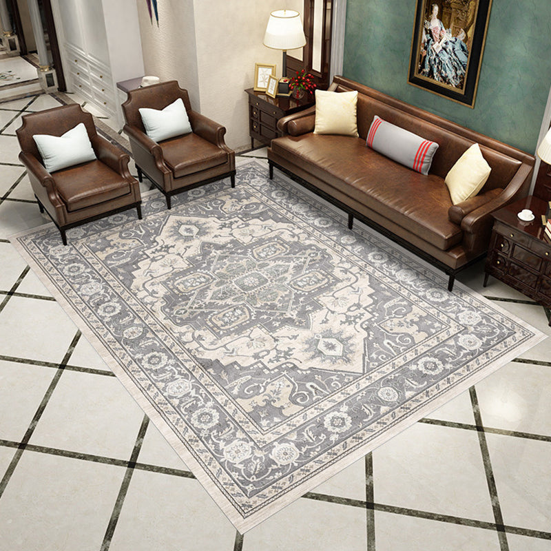 Western Living Room Rug Multicolored Geo Printed Area Carpet Synthetics Non-Slip Backing Pet Friendly Rug Grey Clearhalo 'Area Rug' 'Moroccan' 'Rugs' Rug' 2285835