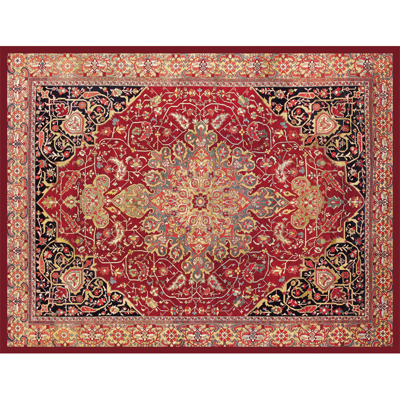 Multi-Color Geo Pattern Rug Polypropylene Moroccan Area Rug Easy Care Pet Friendly Indoor Rug for Bedroom Brick Red Clearhalo 'Area Rug' 'Moroccan' 'Rugs' Rug' 2285851