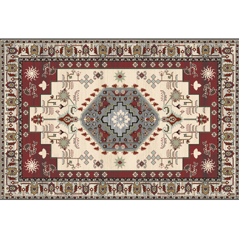 Multi-Color Geo Pattern Rug Polypropylene Moroccan Area Rug Easy Care Pet Friendly Indoor Rug for Bedroom Crimson Clearhalo 'Area Rug' 'Moroccan' 'Rugs' Rug' 2285856