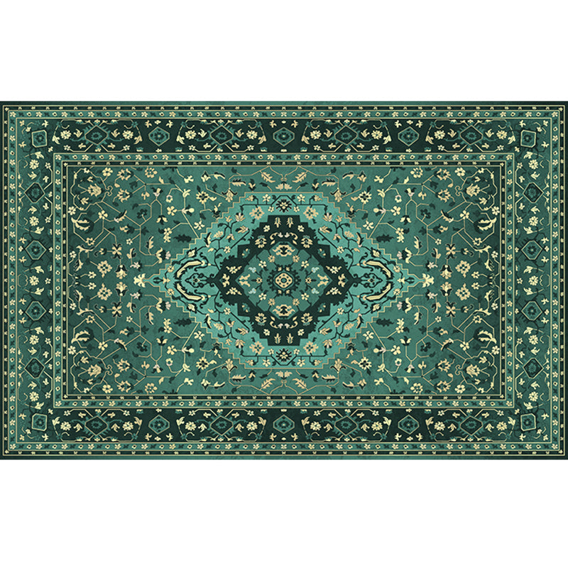 Retro Geometric Pattern Rug Multicolored Synthetics Area Carpet Anti-Slip Pet Friendly Washable Rug for Room Green Clearhalo 'Area Rug' 'Rugs' 'Vintage' Rug' 2285879