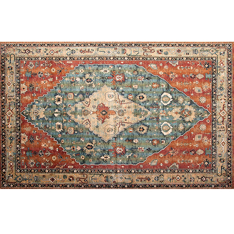 Retro Geometric Pattern Rug Multicolored Synthetics Area Carpet Anti-Slip Pet Friendly Washable Rug for Room Orange Clearhalo 'Area Rug' 'Rugs' 'Vintage' Rug' 2285880