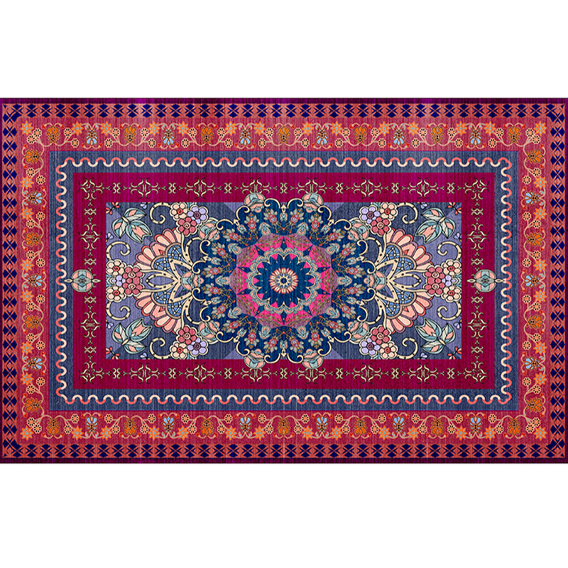 Retro Geometric Pattern Rug Multicolored Synthetics Area Carpet Anti-Slip Pet Friendly Washable Rug for Room Purple Clearhalo 'Area Rug' 'Rugs' 'Vintage' Rug' 2285885