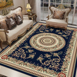 Antique Living Room Rug Multi Colored Flower Print Carpet Polyster Pet Friendly Machine Washable Indoor Rug Dark Blue Clearhalo 'Area Rug' 'Rugs' 'Vintage' Rug' 2286001