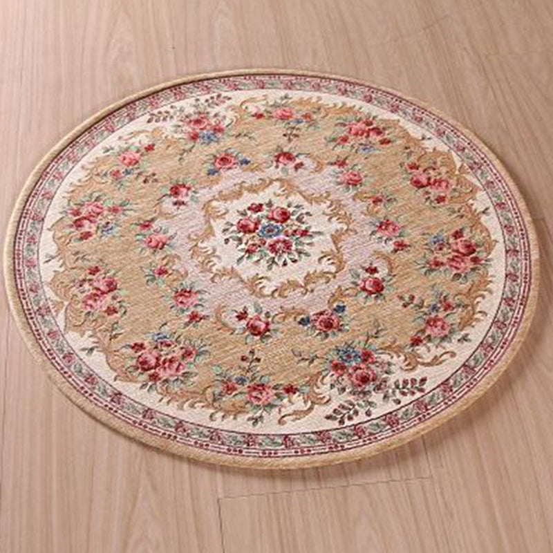 Olden Room Rug Multi Colored Flower Patterned Area Carpet Polypropylene Anti-Slip Washable Pet Friendly Indoor Rug Beige Clearhalo 'Area Rug' 'Rugs' 'Vintage' Rug' 2286035