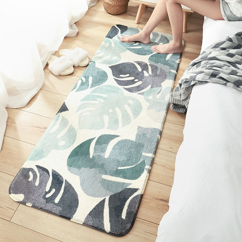 Calming Bedroom Rug Multi Color Floral Printed Area Rug Cotton Blend Stain-Resistant Pet Friendly Carpet Blue Clearhalo 'Area Rug' 'Modern' 'Rugs' Rug' 2286162