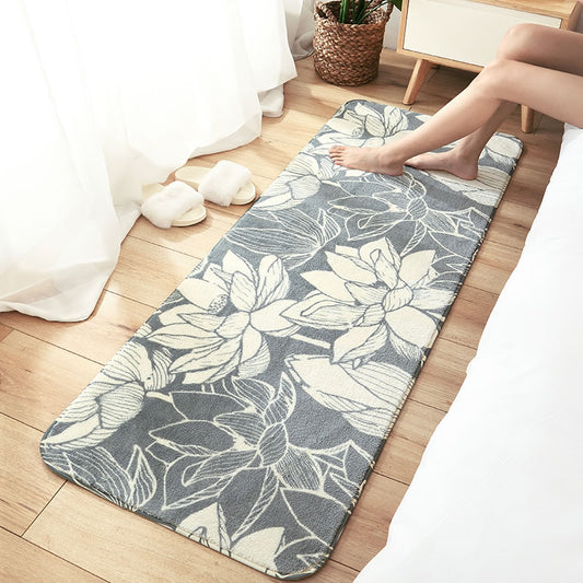 Calming Bedroom Rug Multi Color Floral Printed Area Rug Cotton Blend Stain-Resistant Pet Friendly Carpet Gray-Blue Clearhalo 'Area Rug' 'Modern' 'Rugs' Rug' 2286164