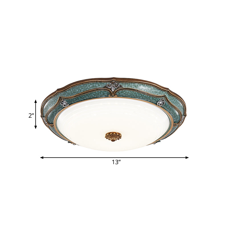 16"/19.5"/13" W LED Flower Flush Mount Lamp Traditional Green Resin Ceiling Mounted Fixture for Living Room in White Light Clearhalo 'Ceiling Lights' 'Close To Ceiling Lights' 'Close to ceiling' 'Flush mount' Lighting' 228766