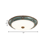 16"/19.5"/13" W LED Flower Flush Mount Lamp Traditional Green Resin Ceiling Mounted Fixture for Living Room in White Light Clearhalo 'Ceiling Lights' 'Close To Ceiling Lights' 'Close to ceiling' 'Flush mount' Lighting' 228766