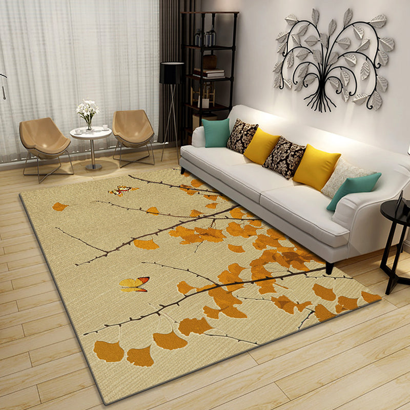 Traditional Living Room Rug Multi Color Patterned Indoor Rug Cotton Blend Non-Slip Backing Easy Care Carpet Light Orange Clearhalo 'Area Rug' 'Rug' 2287721