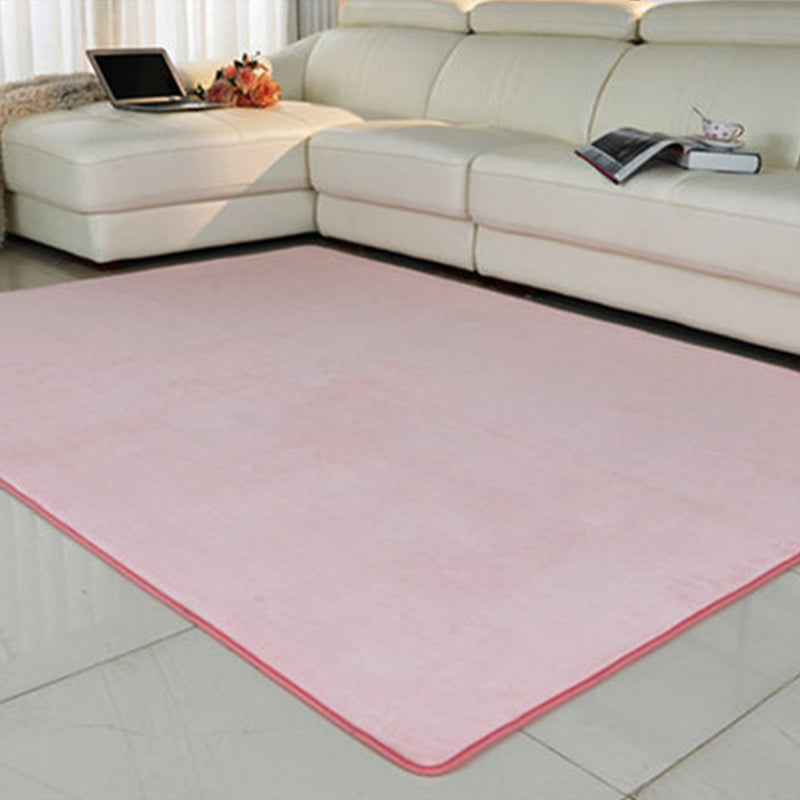 Nordic Living Room Rug Multi Colored Solid Color Indoor Rug Cotton Blend Easy Care Pet Friendly Carpet Pink Clearhalo 'Area Rug' 'Modern' 'Rugs' Rug' 2287798