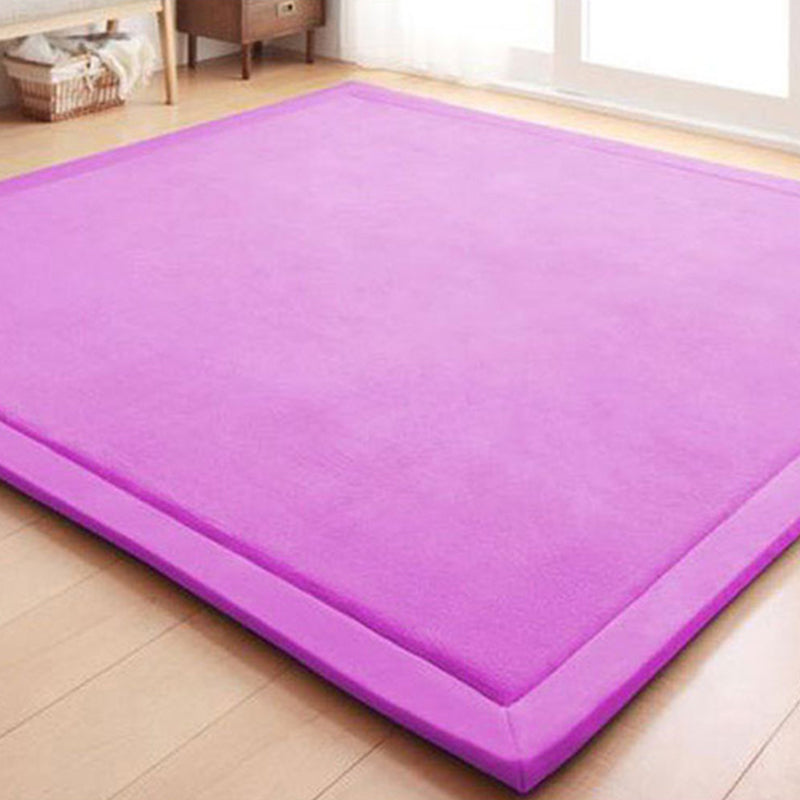 Modern Room Rug Multi Colored Solid Color Area Rug Synthetics Anti-Slip Backing Pet Friendly Area Carpet Purple Clearhalo 'Area Rug' 'Modern' 'Rugs' Rug' 2287829