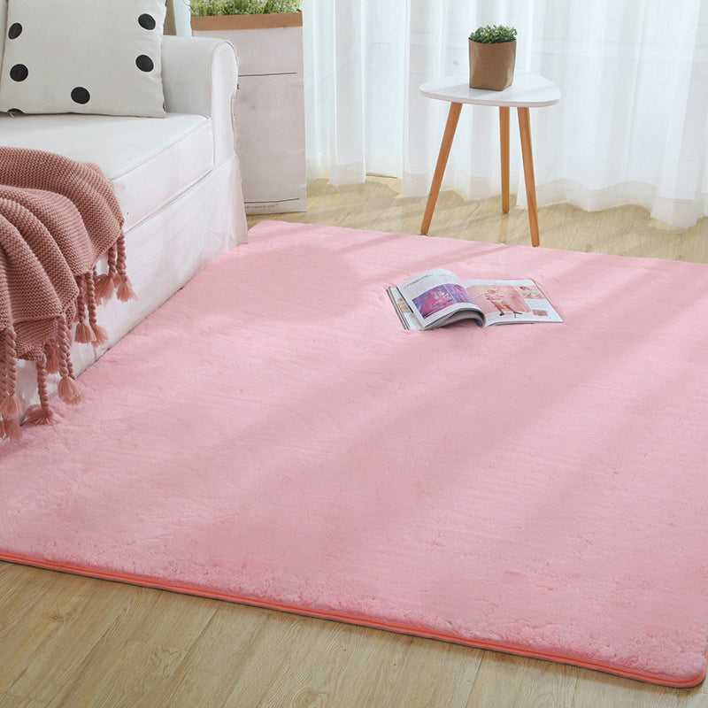 Western Solid Color Rug Multicolor Polyster Area Carpet Anti-Slip Backing Stain-Resistant Area Rug for Room Pink Clearhalo 'Area Rug' 'Rug' 2287836