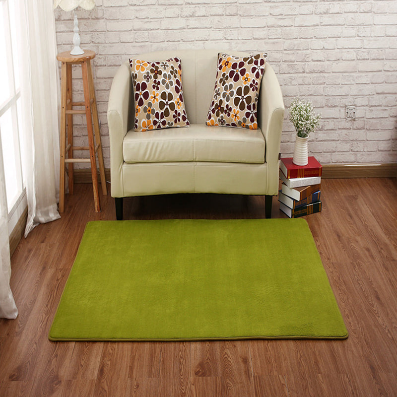 Casual Bedroom Rug Multi Color Solid Color Indoor Rug PVC Non-Slip Easy Care Washable Carpet Green Clearhalo 'Area Rug' 'Modern' 'Rugs' Rug' 2287906