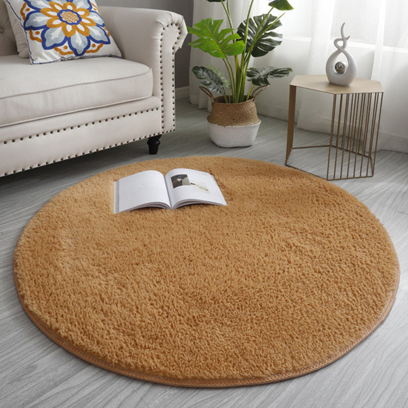 Simplicity Living Room Rug Multi Colored Solid Color Indoor Rug Cotton Blend Non-Slip Backing Easy Care Carpet Khaki Clearhalo 'Area Rug' 'Modern' 'Rugs' Rug' 2287974