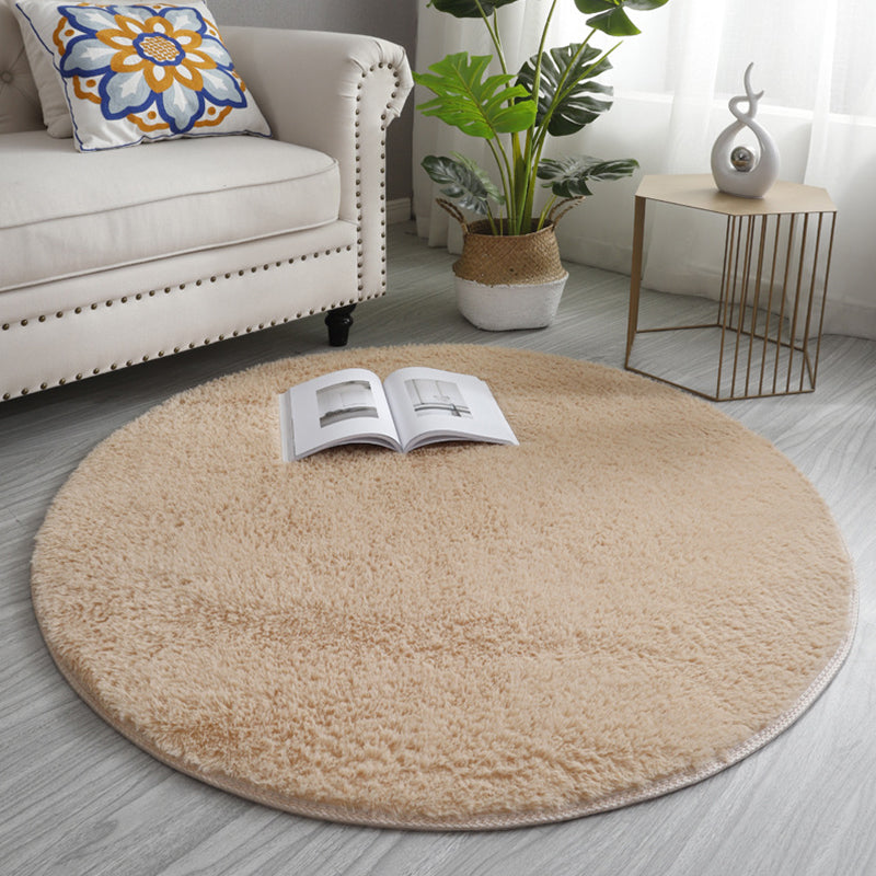 Casual Living Room Rug Multi Colored Solid Color Indoor Rug Polyster Non-Slip Backing Easy Care Carpet Camel Clearhalo 'Area Rug' 'Modern' 'Rugs' Rug' 2287998