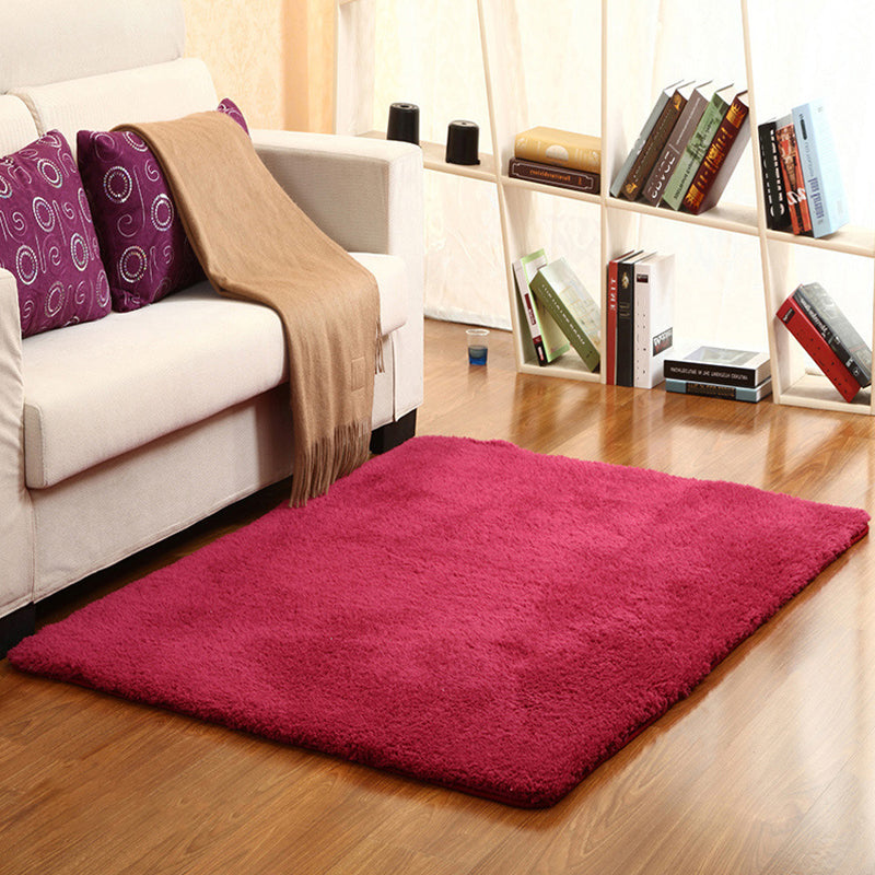 Casual Solid Color Rug Multi Colored Polypropylene Indoor Rug Non-Slip Backing Easy Care Carpet for Room Burgundy Clearhalo 'Area Rug' 'Casual' 'Rugs' Rug' 2288103