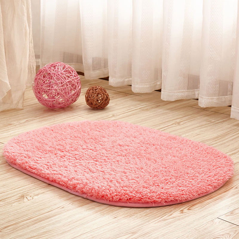 Multi Colored Solid Color Rug Polyster Casual Indoor Rug Anti-Slip Backing Pet Friendly Carpet for Bedroom Watermelon Red Clearhalo 'Area Rug' 'Casual' 'Rugs' Rug' 2288172