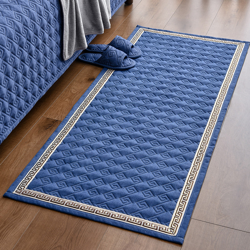 Asian Patterned Rug Multi Color Cotton Blend Indoor Rug Easy Care Pet Friendly Area Carpet for Bedroom Navy Clearhalo 'Area Rug' 'Rug' 2288339