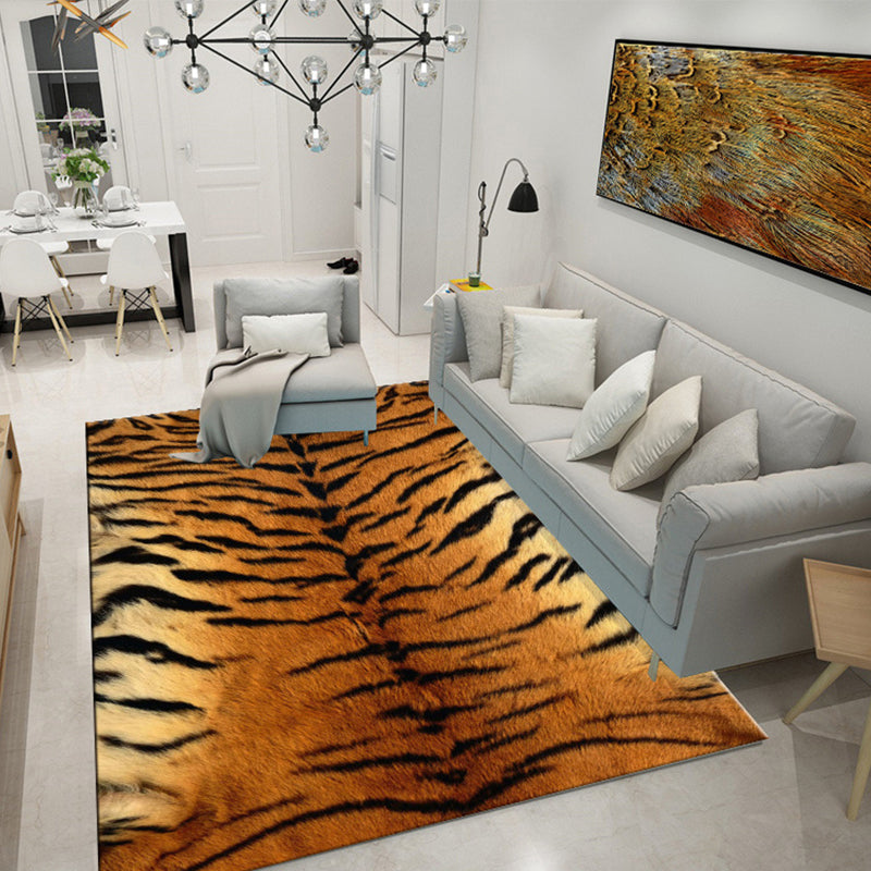 Trendy Parlor Rug Multi Colored Animal Skin Printed Area Carpet Anti-Slip Easy Care Indoor Rug Orange Clearhalo 'Area Rug' 'Casual' 'Rugs' Rug' 2288355