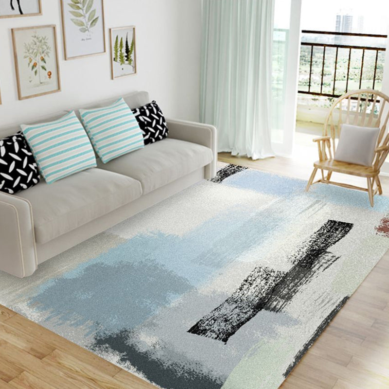 Modern Floral Printed Rug Multi Color Polypropylene Indoor Rug Non-Slip Backing Easy Care Area Carpet for Room Lake Blue Clearhalo 'Area Rug' 'Modern' 'Rugs' Rug' 2288408