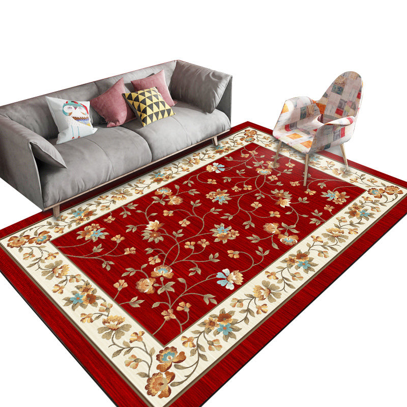 Scandinavian Living Room Rug Multi Color Flower Printed Indoor Rug Polyster Non-Slip Backing Washable Carpet Clearhalo 'Area Rug' 'Modern' 'Rugs' Rug' 2288454