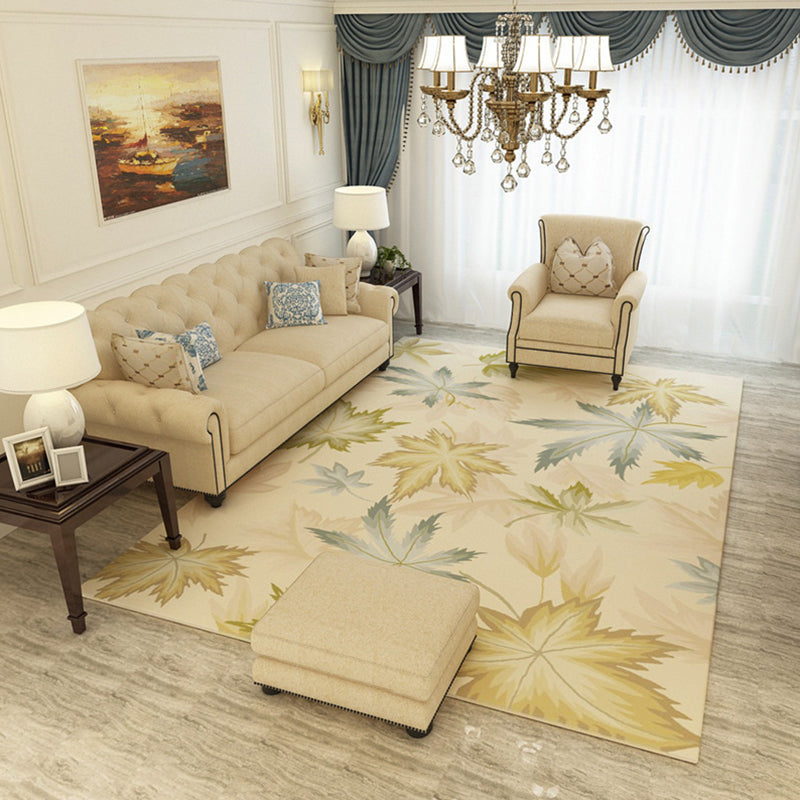 Modern Living Room Rug Multicolored Plant Pattern Indoor Rug Synthetics Anti-Slip Backing Washable Carpet Beige Clearhalo 'Area Rug' 'Modern' 'Rugs' Rug' 2288467