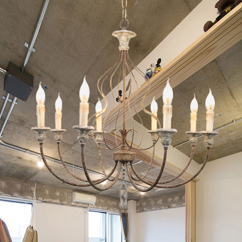 Traditional Sputnik Hanging Chandelier Metal 8 Bulbs Suspension Light in Rust for Bedroom Rust Clearhalo 'Ceiling Lights' 'Chandeliers' Lighting' options 228848_1260533b-e2f6-4c2e-b06f-2e122469d726