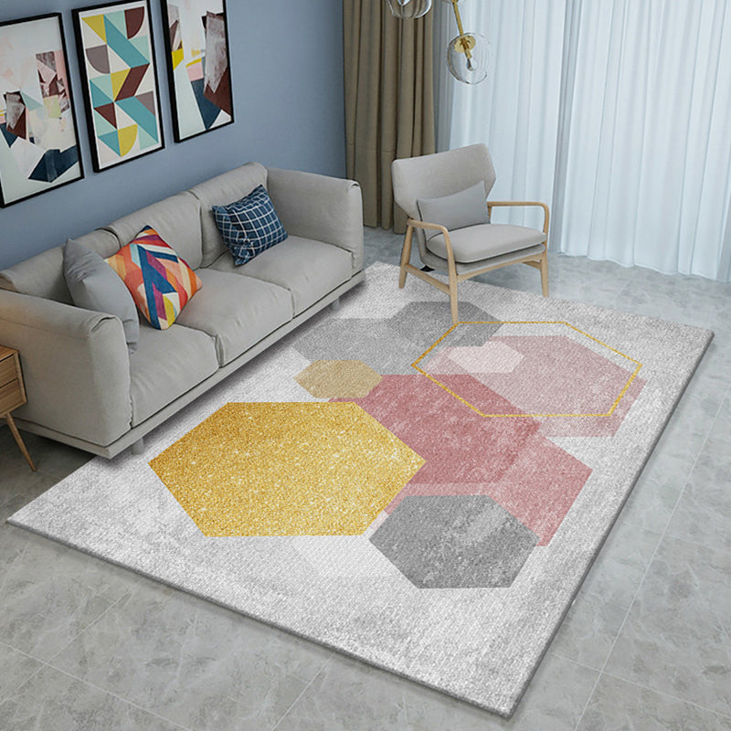 Relaxing Living Room Rug Multi Color Floral Print Indoor Rug Synthetics Non-Slip Backing Pet Friendly Area Carpet Nude Pink Clearhalo 'Area Rug' 'Modern' 'Rugs' Rug' 2288520