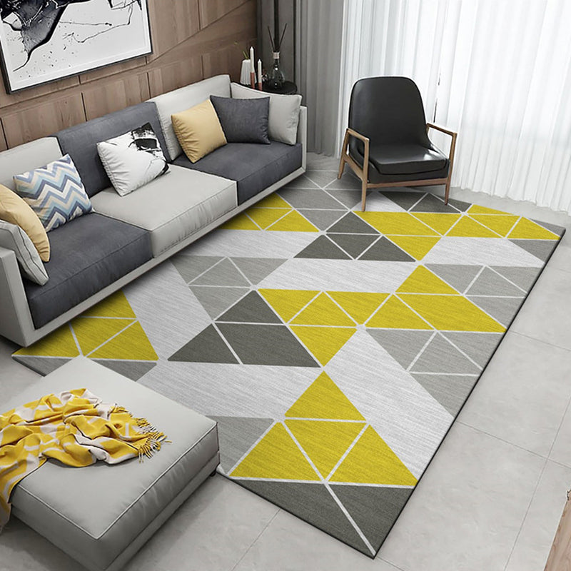 Relaxing Living Room Rug Multi Color Floral Print Indoor Rug Synthetics Non-Slip Backing Pet Friendly Area Carpet Gray-Yellow Clearhalo 'Area Rug' 'Modern' 'Rugs' Rug' 2288527