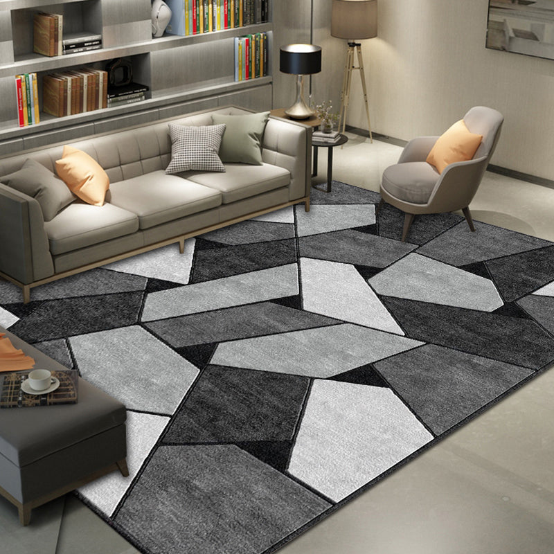 Relaxing Living Room Rug Multi Color Floral Print Indoor Rug Synthetics Non-Slip Backing Pet Friendly Area Carpet Black-Gray Clearhalo 'Area Rug' 'Modern' 'Rugs' Rug' 2288529