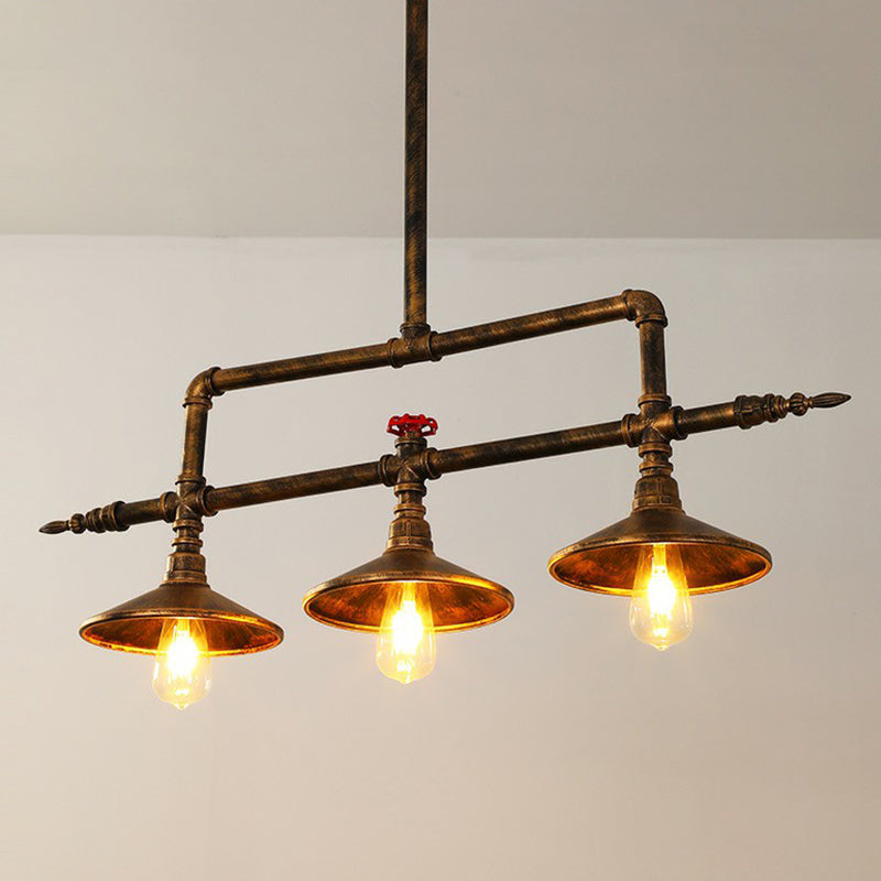 Metal Ceiling Chandelier Industrial Rust Piping Dining Room Hanging Light Fixture Rust B Clearhalo 'Cast Iron' 'Ceiling Lights' 'Chandeliers' 'Industrial Chandeliers' 'Industrial' 'Metal' 'Middle Century Chandeliers' 'Rustic Chandeliers' 'Tiffany' Lighting' 2289840