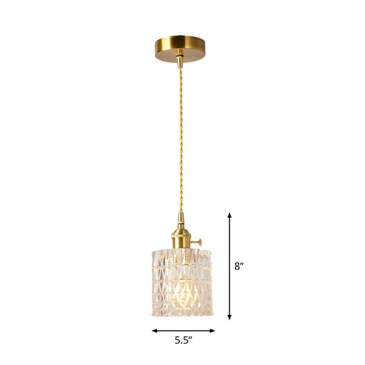 1-Light Pendant Light Antique Shaded Clear Glass Hanging Light Fixture for Dining Room Clear Clearhalo 'Ceiling Lights' 'Glass shade' 'Glass' 'Industrial Pendants' 'Industrial' 'Middle Century Pendants' 'Pendant Lights' 'Pendants' 'Tiffany' Lighting' 2290024