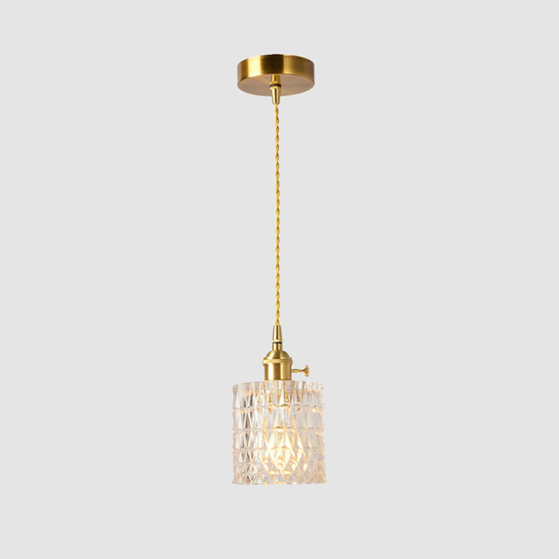 1-Light Pendant Light Antique Shaded Clear Glass Hanging Light Fixture for Dining Room Clearhalo 'Ceiling Lights' 'Glass shade' 'Glass' 'Industrial Pendants' 'Industrial' 'Middle Century Pendants' 'Pendant Lights' 'Pendants' 'Tiffany' Lighting' 2290025