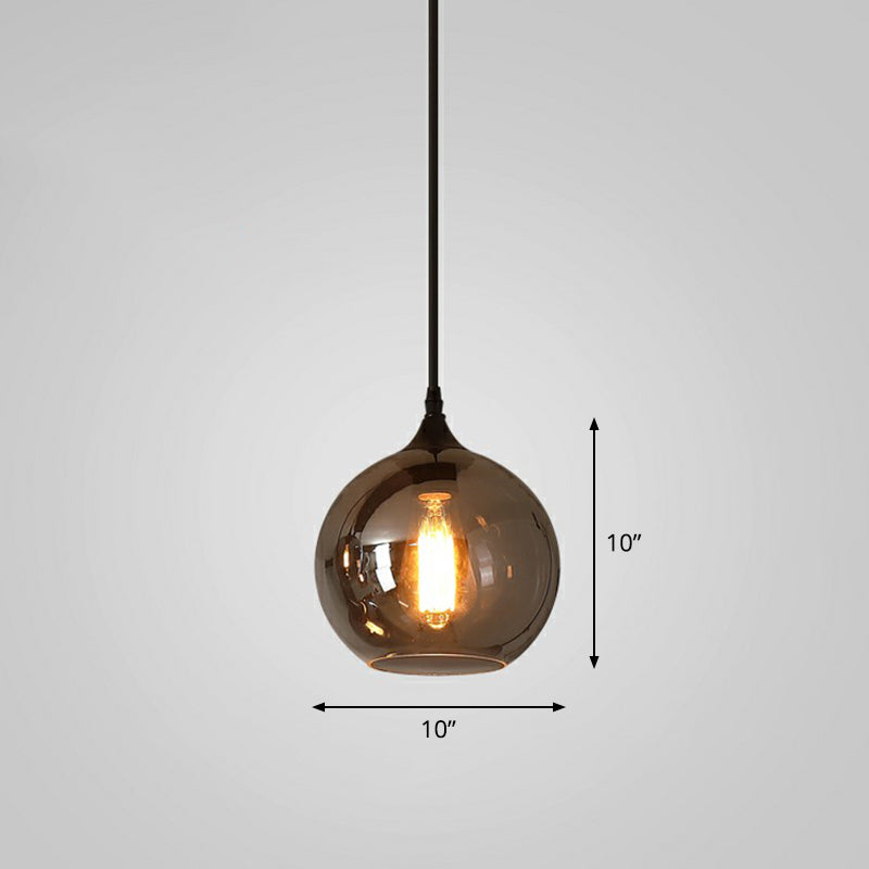 1 Bulb Hanging Light Simplicity Shaded Smoke Gray Glass Pendant Lighting Fixture Smoke Gray B Clearhalo 'Ceiling Lights' 'Lighting' 'Pendant Lights' 2290032_c9ae9142-5a37-4209-9730-894a77241ebc