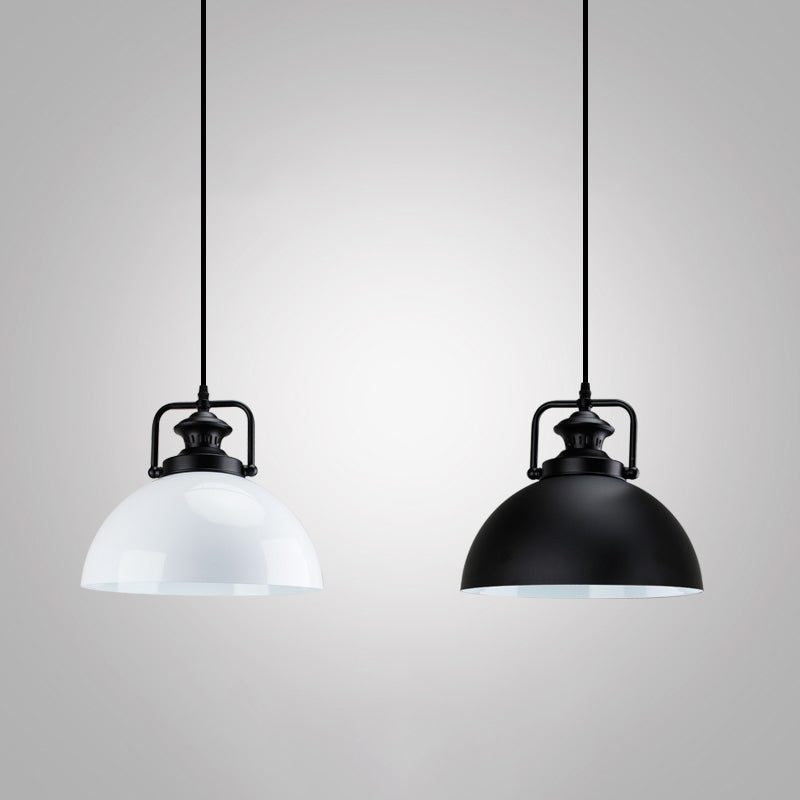 Metal Black Finish Drop Pendant Geometric Shade Single-Bulb Industrial Hanging Light Black F Clearhalo 'Art Deco Pendants' 'Black' 'Cast Iron' 'Ceiling Lights' 'Ceramic' 'Crystal' 'Industrial Pendants' 'Industrial' 'Metal' 'Middle Century Pendants' 'Pendant Lights' 'Pendants' 'Rustic Pendants' 'Tiffany' Lighting' 2290274